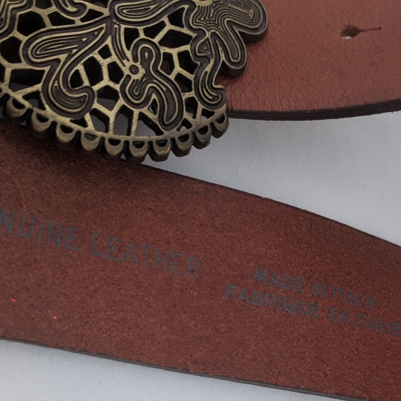 FABIO CORTI Brown leather belt - Picture 2 of 4